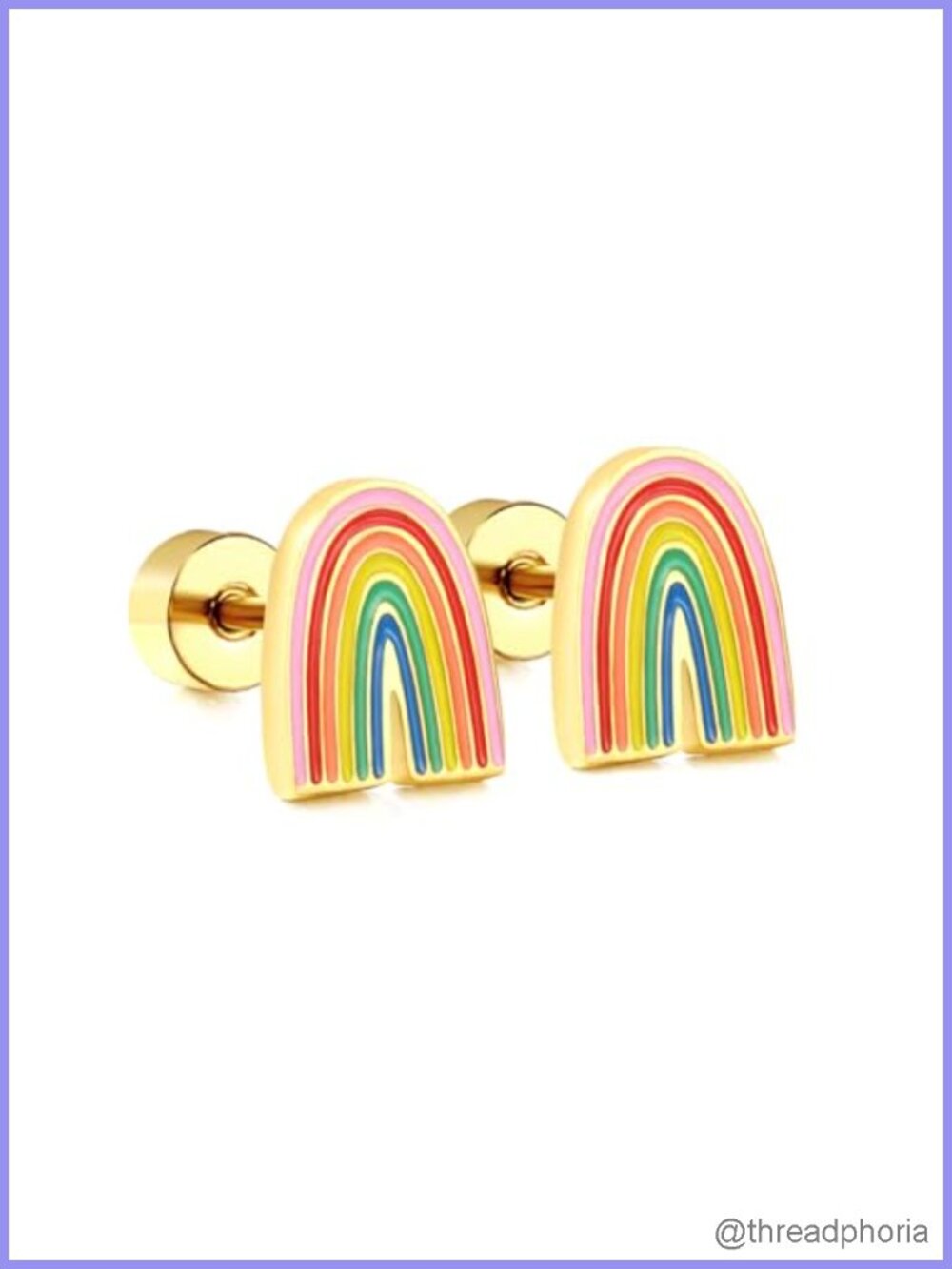 20g Surgical Steel Rainbow Screw Back Tiny Stud Earrings Minimalist